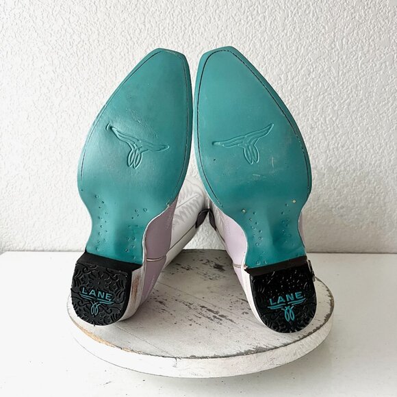 Lane LEXINGTON Purple Cowboy Boots Western Cowgirl Tall Snip Toe Mid Calf 7.5 - Picture 8 of 12